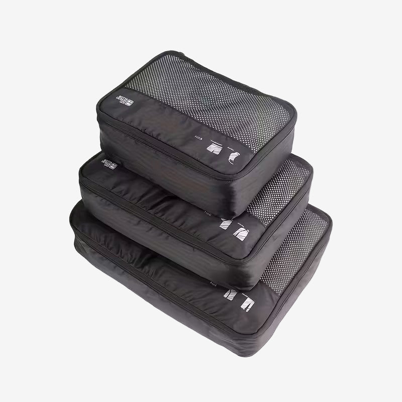 Set of Three Rectangular Travel Bag Organizers