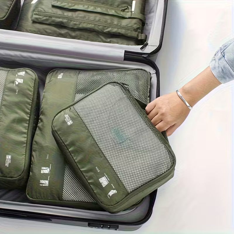 Set of Three Rectangular Travel Bag Organizers