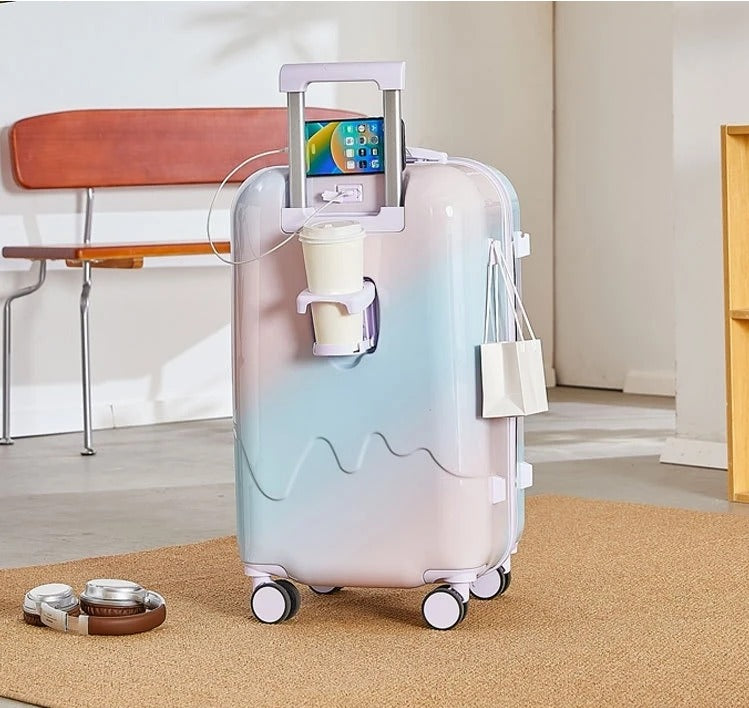 Pastel Hard-Shell Rolling Luggage Bag