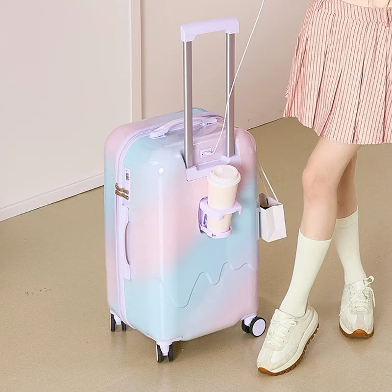 Pastel Hard-Shell Rolling Luggage Bag