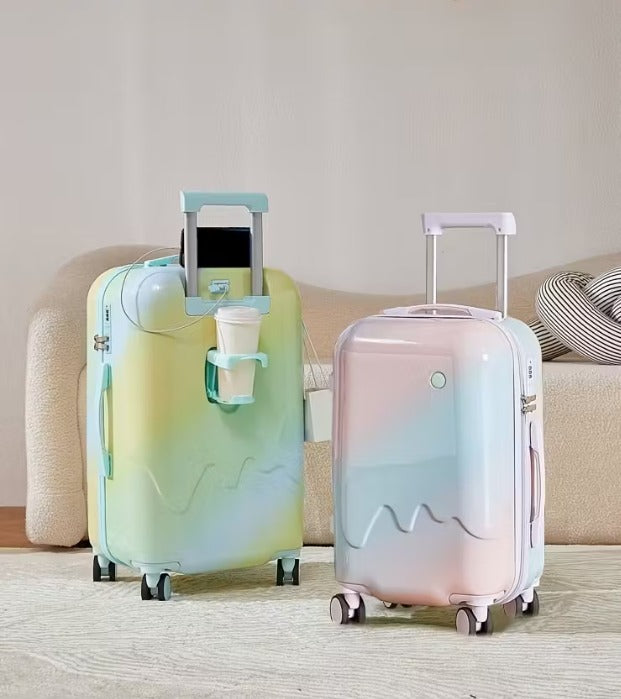 Pastel Hard-Shell Rolling Luggage Bag