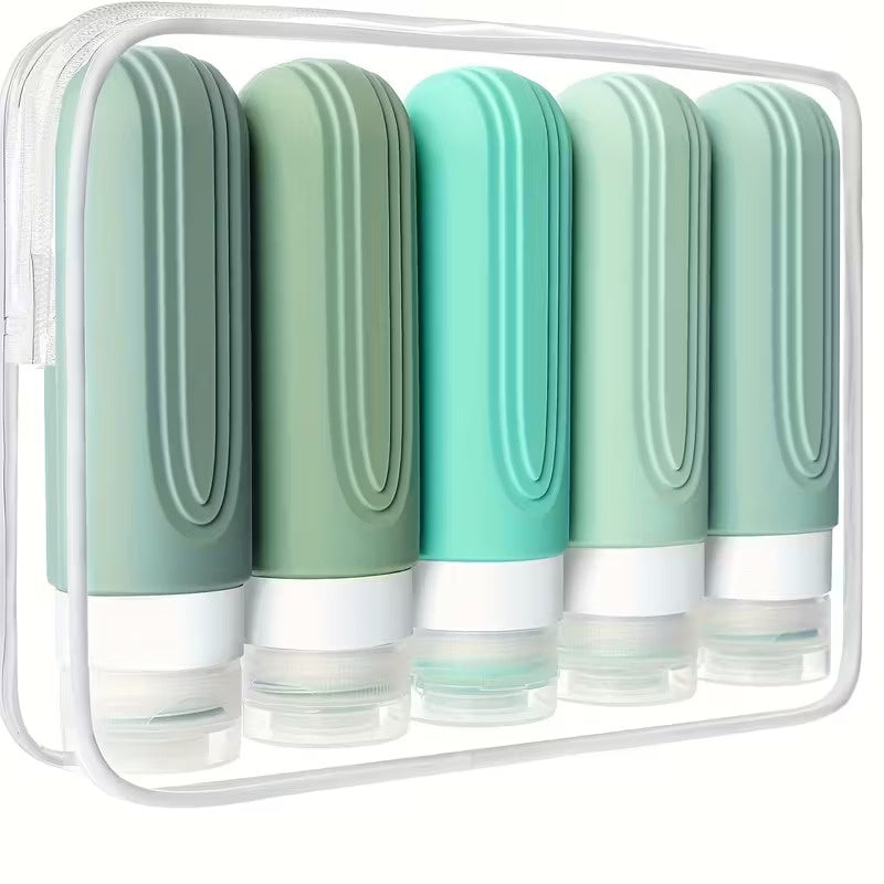 Set of Five Toiletry Travel Bottle Organizers