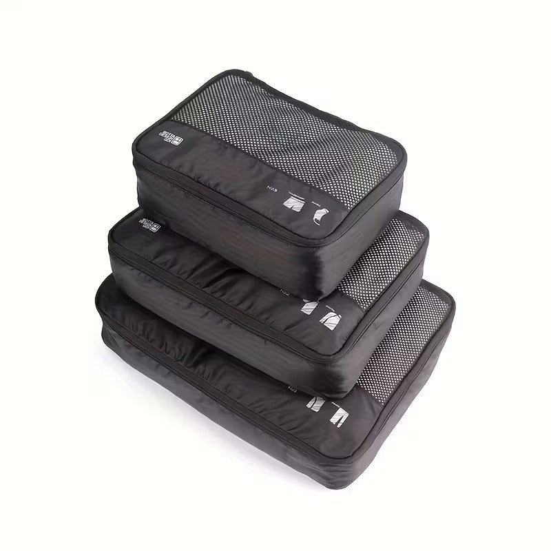 Set of Three Rectangular Travel Bag Organizers