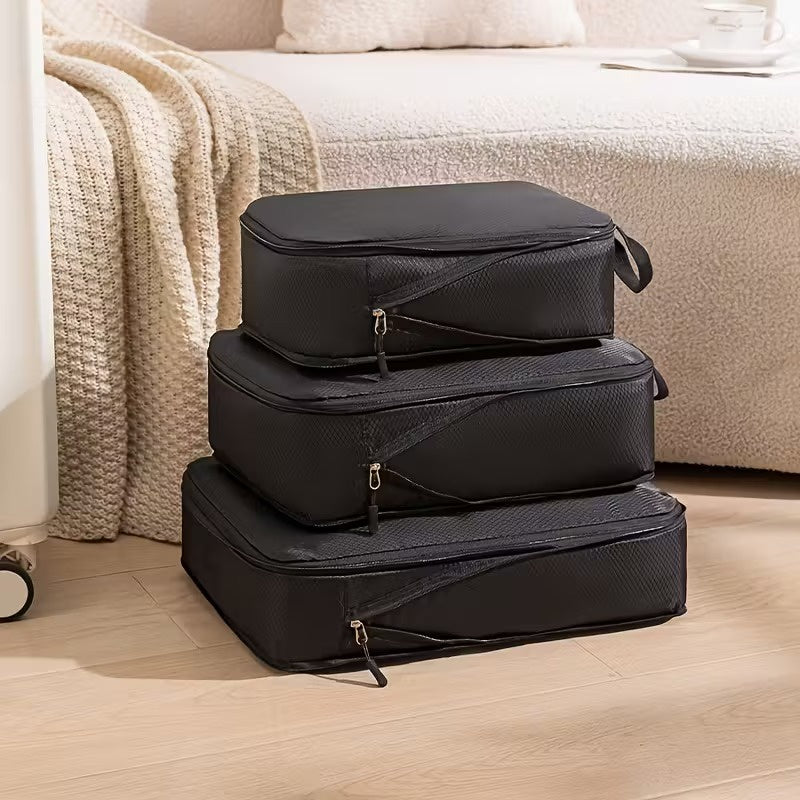 Set of Three Stackable Compression Bag Organizers