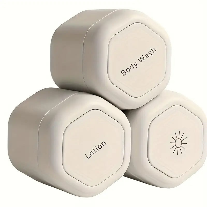 Three-Piece Hexagonal Toiletry Travel Organizer